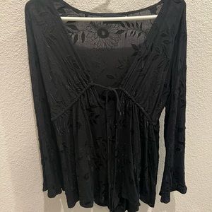 a.muse Black Longsleeve Romper